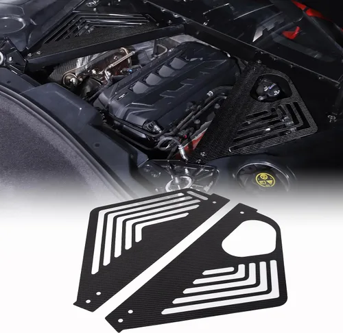 Miniatura 13 de Cubierta de panel de bahía de motor compatible con Chevrolet Corvette C8 2020-2023, cubiertas traseras de aleación de aluminio para motor izquierda