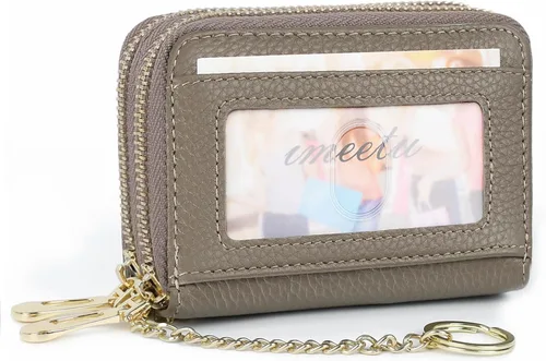 Miniatura 24 de imeetu - Tarjetero RFID, Estuche para Tarjetas de Negocios de Cuero Genuino, Cartera con Bloqueo RFID para Mujeres y Hombres
