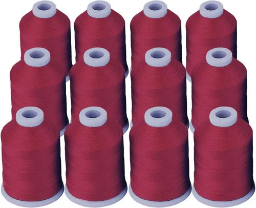 Miniatura 20 de Simthread Hilo de coser para todos los propósitos, 12 carretes tamaño 40D/2 hilo de poliéster para costura, acolchado y máquina de coser, prácticos