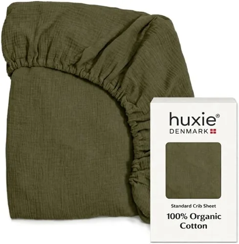 Sábanas para cuna, sábana bajera ajustable de muselina de algodón orgánico, tamaño estándar para bebé niño y niña, 28 x 52 pulgadas, ultra suaves y