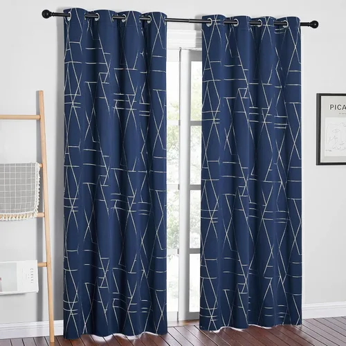 Miniatura 72 de NICETOWN Paneles de Cortinas Opacas para Dormitorio - Tratamiento de Ventanas con Aislamiento Térmico, Ojales Sólidos, Cortinas Opacas con Diseño