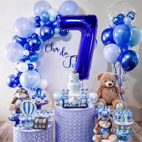 Miniatura 666 de KatchOn, Globo grande azul número 2 de 40 pulgadas Decoraciones de cumpleaños de Baby Shark para niño de 2 años Globo azul número 2 Globo