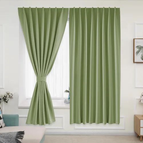 Miniatura 35 de Muamar Cortinas opacas sin taladro, paneles de cortina para ventana fáciles de instalar, juego de 2 paneles de cortinas portátiles para dormitorio