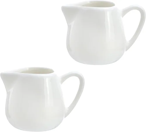 Miniatura 6 de CHOOLD 2 piezas Mini crema de cerámica con asa, jarra de crema de leche de café, color rojo, 1.5 oz