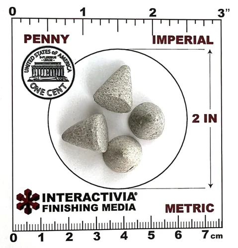 Miniatura 2 de Conos de corte recto de 1/2" x 5/8" – Fórmula de uso general, medios vibratorios, 1 libra incluye una bolsa (limpiar, secar y almacenar) para usar