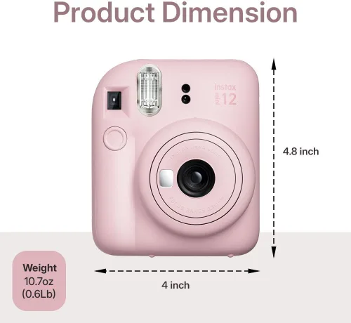Miniatura 3 de Fujifilm Instax Mini 12 - Paquete de cámara instantánea Blossom Pink - Incluye 40 hojas Instax Mini Film, funda protectora y mini álbum de fotos