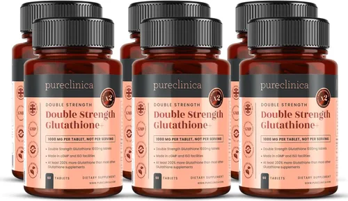 Glutatión 1000 mg x 360 tabletas (6 botellas de 60) - con 500 mg de glutatión, 300 mg de ALA y 200 mg de VIT C por tableta