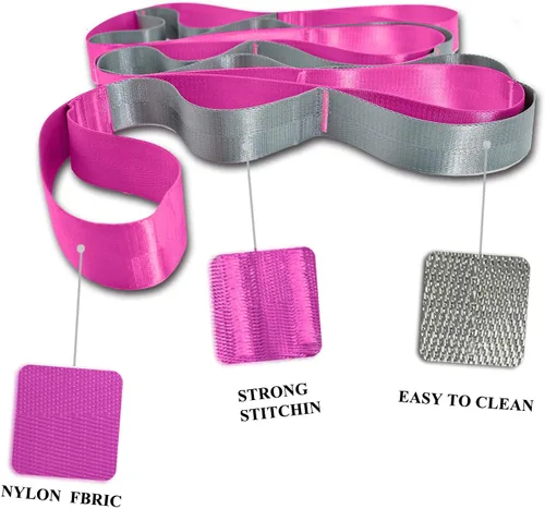 Miniatura 4 de SANKUU - Correas de yoga para estiramiento con 12 bucles, póster de entrenamiento, correas para estiramiento, equipo de terapia física, bandas
