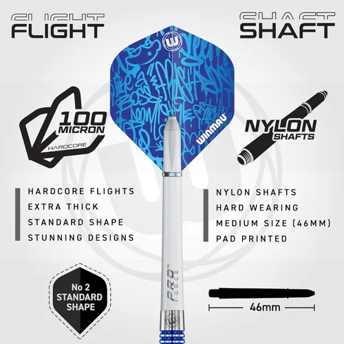 Miniatura 3 de Winmau Advance 500 Series - Juego de dardos de tungsteno con puntas de acero y ejes (tallos), disponible en azul y verde