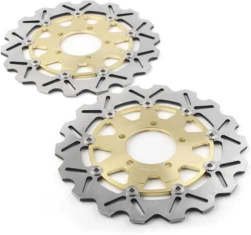 Miniatura 3 de Lirun - Par de discos de freno delantero de repuesto para Kawasaki Ninja ZX6RR 2005-2006 / VERSYS 650 2007-2014 / Ninja ZX10R 2004-2007, dorado
