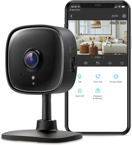 Tapo - Nueva cámara de seguridad interior TP-Link de 2K para monitor de bebé, cámara para mascotas | Detección de movimiento | Audio de 2 vías |