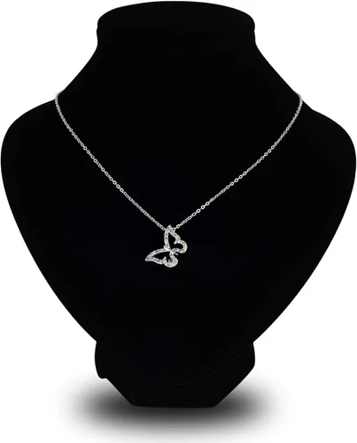 Miniatura 5 de Kiokioa Collar de mariposa con dije de cristal multicolor para niñas y mujeres