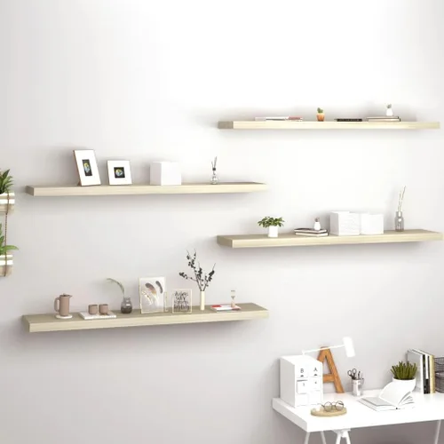 Miniatura 52 de Estantes flotantes de pared, juego de 4 estantes decorativos para montar en la pared, estante colgante con soportes invisibles para decoración