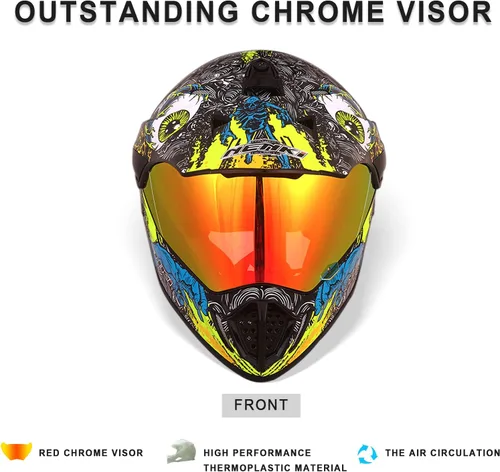 Miniatura 4 de Cascos de Dirt Bike ATV MX Motocross Cascos de Cuatro Ruedas para Adultos Cascos de Motocicleta Deportivos Duales Todoterreno para Hombres Mujeres