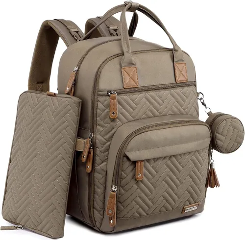 Miniatura 13 de iniuniu Mochila para pañales, kit 4 en 1, bolsas de bebé unisex grandes para niños y niñas, mochila de viaje impermeable con bolsa para pañales Azul