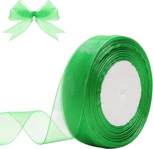 Miniatura 26 de Cinta de organza transparente de 3/4 de pulgada, 50 yardas, cinta de gasa para envolver regalos, decoración de Navidad, Halloween, ramo de boda