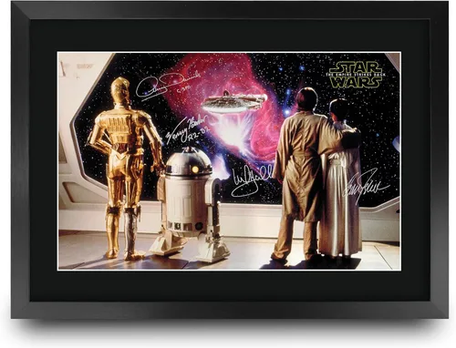 Miniatura 30 de HWC Trading Star Wars Episodio 1 La Amenaza Fantasma Regalos Presentación Impresa Autografiada Montaje para Fans de Recuerdos de Películas - 16" x