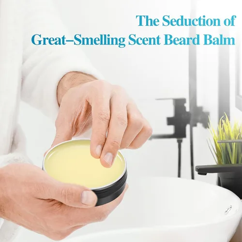 Miniatura 3 de Bálsamo para barba con biotina para hombres y cera acondicionadora para barba - Hecho con aceite de ricino, ingredientes naturales y orgánicos