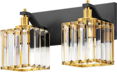 Miniatura 9 de EDISHINE Lámparas de baño, accesorios de iluminación de tocador de baño de cristal sobre el espejo, 2 luces de tocador para baño, tocador, base E26