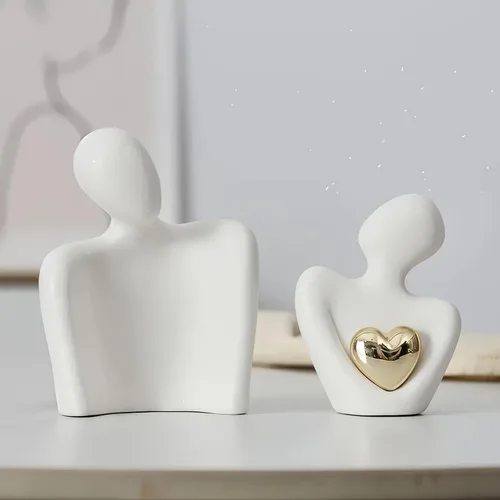 Miniatura 6 de Decoración para el Hogar para Parejas, Mini Estatua de Cerámica en Pareja para Estante de Tv, Decoración de Dormitorio Estatua de Amor en Pareja