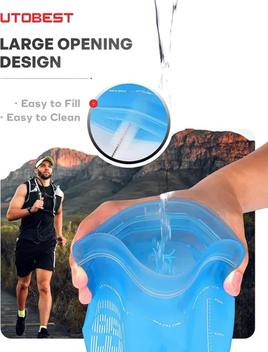 Miniatura 5 de UTOBEST Vejiga de hidratación, vejiga de agua de TPU, bolsa de agua para mochila de senderismo, sin BPA, apertura amplia, a prueba de fugas