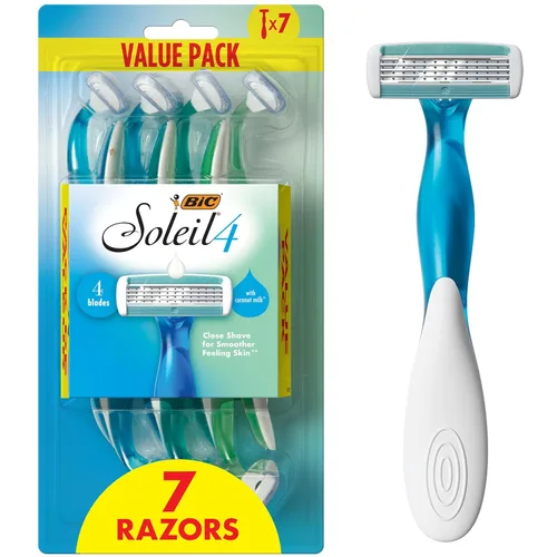 Miniatura 10 de BIC Soleil 4 - Maquinillas de afeitar desechables de 4 cuchillas para mujer, cuchillas flexibles y mango de goma, paquete de 10