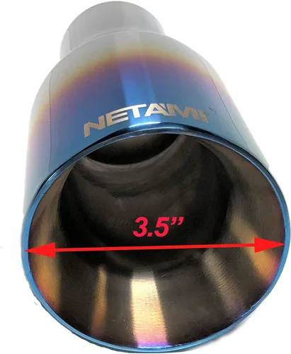 Miniatura 2 de NETAMI NT-2379 Punta de escape de acero inoxidable de doble pared soldada con azul quemado
