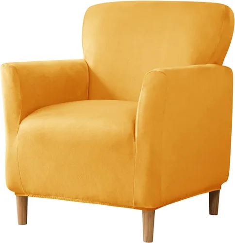Miniatura 20 de Funda para sillón de color liso, funda de terciopelo de felpa para sillón, fundas gruesas y lavables para sala de estar y dormitorio, color beige