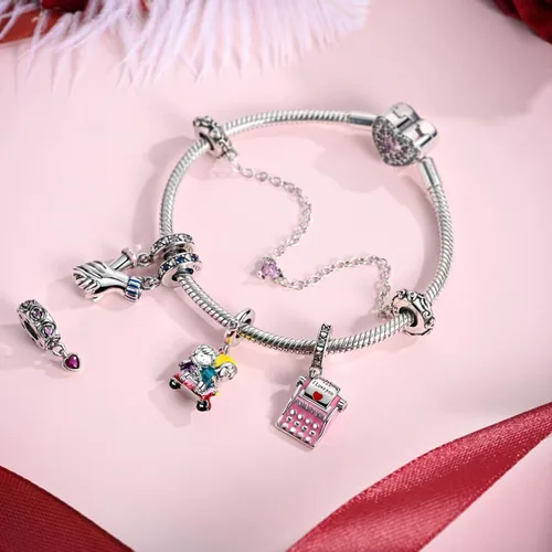 Miniatura 123 de Hapour Dijes de plata de ley 925 para pulseras, collar, joyería europea, colgante de cuentas para mujeres y madres
