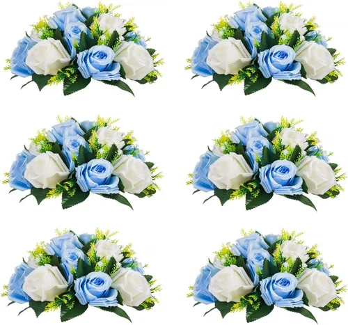 Miniatura 38 de Centros de mesa de flores para mesas de boda: decoraciones de mesa de Halloween, bolas de flores negras, centros de mesa para compromiso, ceremonia