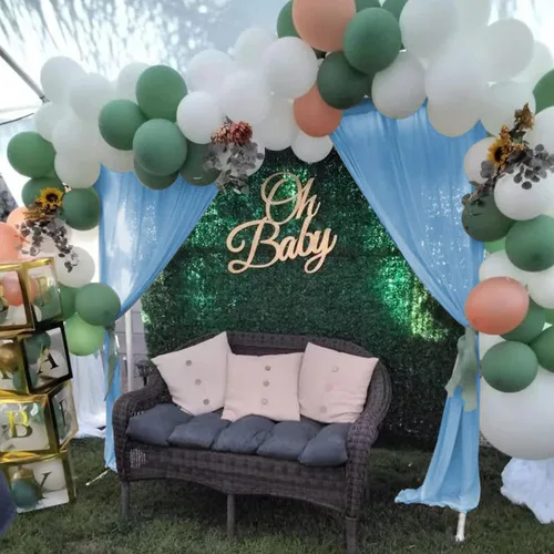 Miniatura 5 de Cortinas tipo telón de 10 x 10 pies sin arrugas de color azul bebé para fiestas, cortinas tipo telón de tela gruesa para foto de boda, cumpleaños