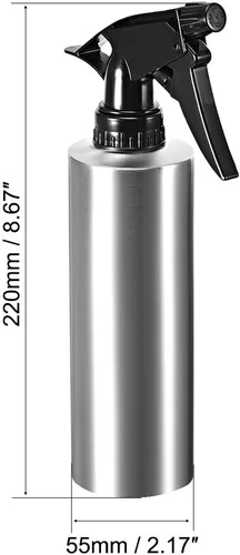 Miniatura 2 de uxcell Botella rociadora de acero inoxidable 304 de 11.8 onzas con pulverizador de niebla fina, recipiente vacío recargable para cocina, baño