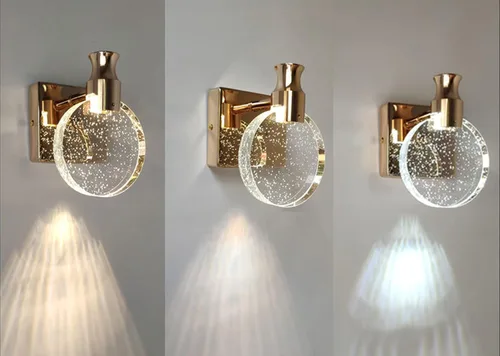 Miniatura 5 de Aomesinc Aplique de pared LED de cristal estilo nórdico, luces creativas simples para sala de estar, dormitorio, mesita de noche, tocador, baño