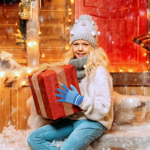 Miniatura 14 de Hicdaw 6 pares de guantes de invierno para niños, guantes de punto elásticos y cálidos para niños o niñas