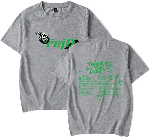 Camiseta Feid Shirt Lista de pistas con logotipo de Feid Camiseta para mujer y hombre, camiseta de manga corta con cuello redondo de verano 2023
