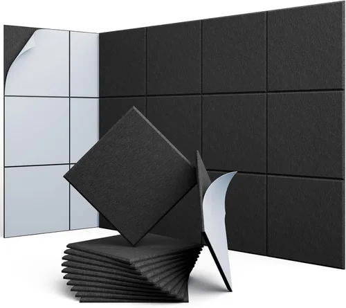 Miniatura 41 de Paneles Acústicos Hexagonales - Paquete de 12 Paneles de Absorción de Sonido de Alta Densidad 12"X10"X0.4" para Reducción Mejorada de Ruido, Diseño