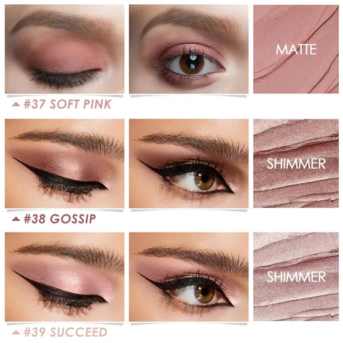 Miniatura 3 de FOCALLURE - Sombra de ojos en barra, cremosa, sombra de ojos en lápiz, brillante, alta pigmentación, a prueba de arrugas, iluminador, larga Resaca