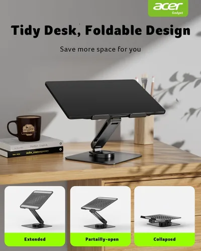 Miniatura 6 de acer Soporte para Laptop para Escritorio - con Base Giratoria de 360°, Elevador Giratorio para Laptop para Escritorio, Soporte Ajustable