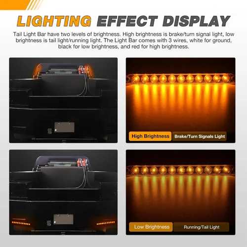 Miniatura 3 de GOOACC Barra de luz de remolque de 16 pulgadas, 2 unidades, 11 luces LED ámbar señales de giro intermitentes izquierda derecha, luces marcadoras