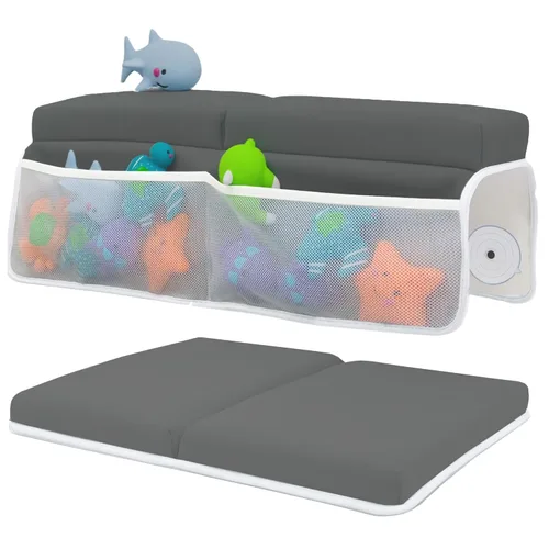 Miniatura 11 de Cómodo juego de rodilleras y coderas de baño para bebé, almohadilla gruesa de espuma viscoelástica con soporte para el codo, cojín de bañera