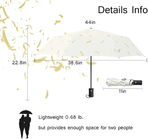 Miniatura 6 de Drehomeie Sun Rain Umbrella UV Protection Compact, Foding Travel Umbrella Auto Open Close, Windproof Rainproof Umbrella Black Anti-UV Coating