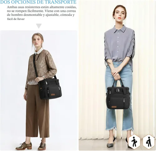 Miniatura 3 de MIYCOO – Bolsa de almuerzo y lonchera para hombres y mujeres, bolsa de almuerzo doble con aislamiento a prueba de fugas, suave y grande, lonchera