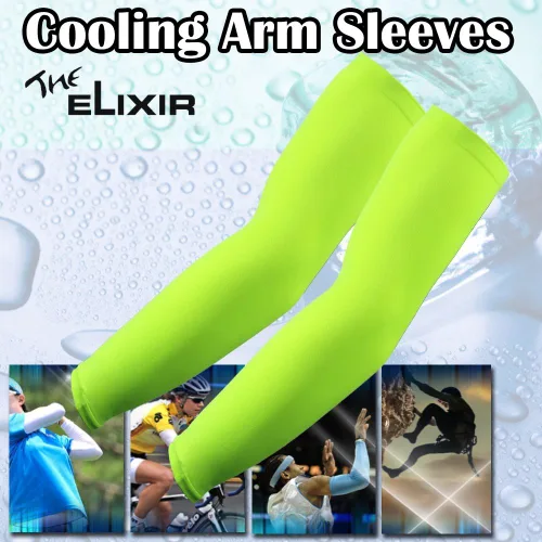 Miniatura 3 de Elixir Golf Sun - Mangas de enfriamiento para brazo de compresión para brazos, protección UV, verde neón (1 par)