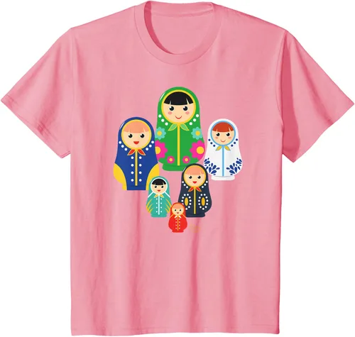 Miniatura 49 de Matryoshka Russian Nesting Dolls, Rusia - Camiseta de regalo, Azul / Patchwork, S
