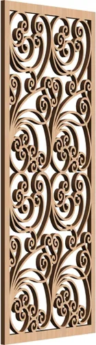 Miniatura 14 de 9 3/8"W x 24 3/8"H x 1/4"T Marilla Decorativos Paneles de Pared de Madera Calado, Abedul
