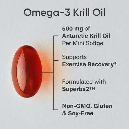 Miniatura 2 de Sports Research® Aceite de krill antártico Omega-3 Mini-cápsulas blandas de 500 mg con fosfolípidos, colina, astaxantina, aceite de pescado omega-3