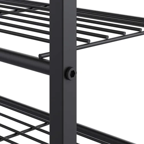 Miniatura 8 de Yusong Organizador de zapatos, estante industrial de almacenamiento de zapatos de 3 niveles para entrada de armario, estantes estrechos y Marrón
