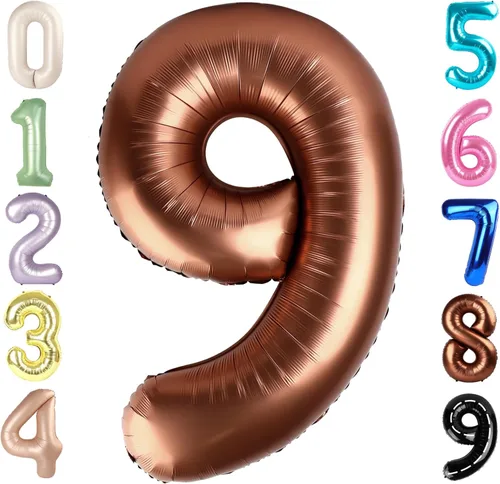 Miniatura 309 de Globos de números de 5 globos de 40 pulgadas, decoraciones de cumpleaños azules para niños y niñas, globos de números azul marino grandes