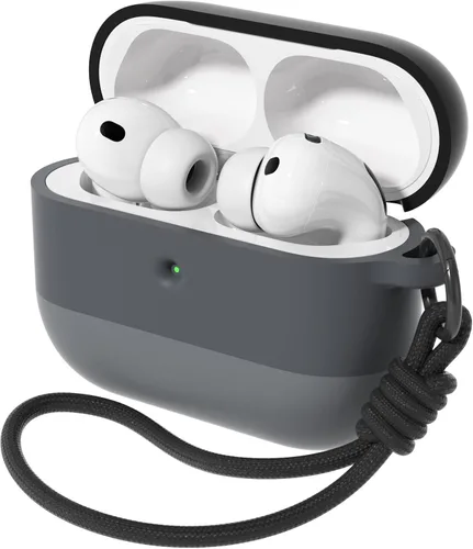 BJF Funda para AirPods Pro 3 (2025), bonita funda protectora de silicona degradada de 3 colores inspirada en macarons con cordón de color a juego y