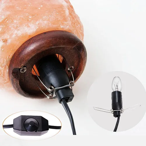 Miniatura 5 de Cable de repuesto para lámpara de sal del Himalaya con interruptor de atenuación, cable de lámpara de sal de 5 pies con montaje de base y bombillas